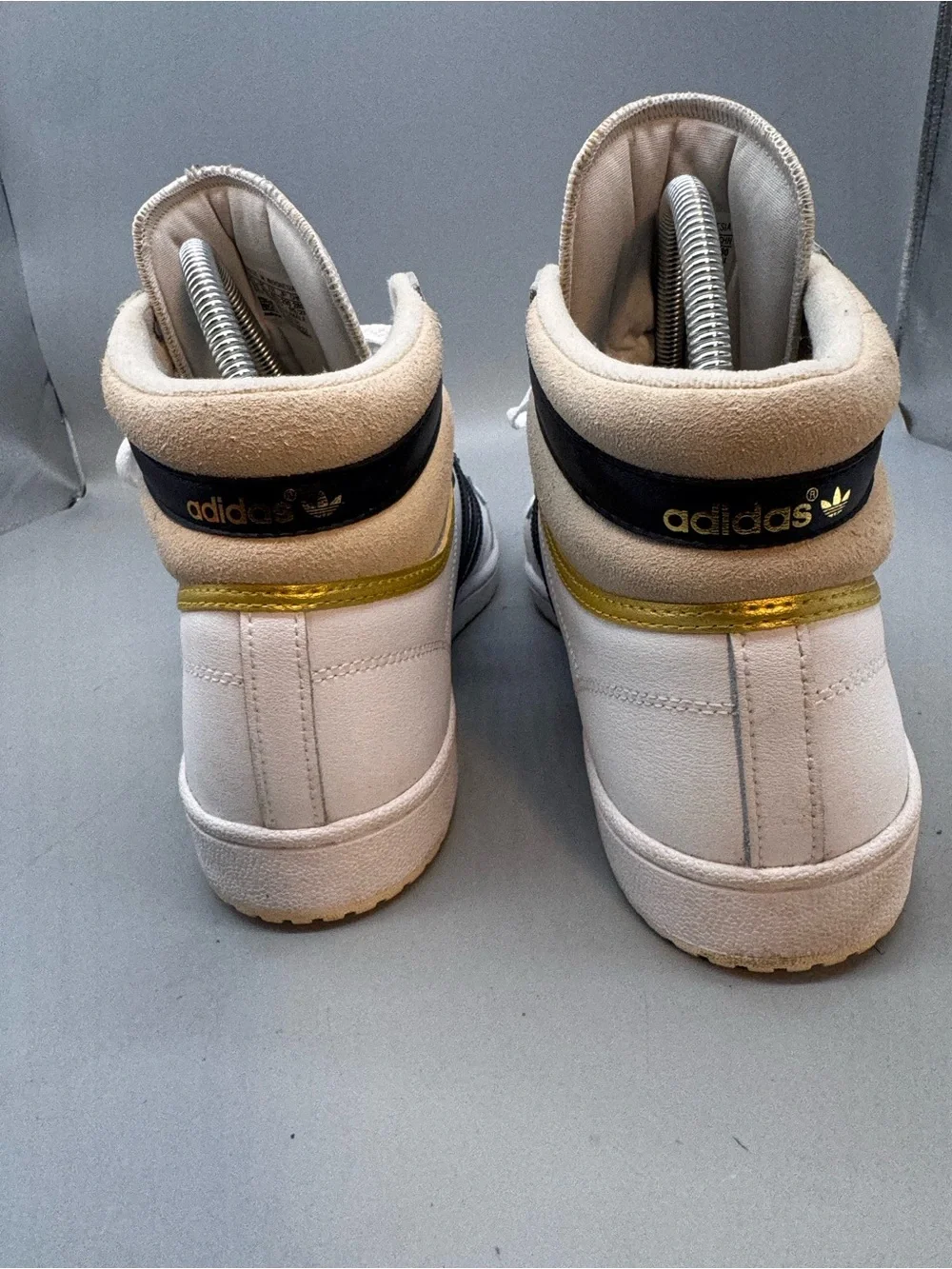 Adidas Top Ten Rb High Top Leather Sneaker White/Black/ Gold - Men's Size 11